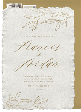 'Romantic Stems' Wedding Invitation
