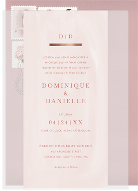 'Watercolor Strip' Wedding Invitation