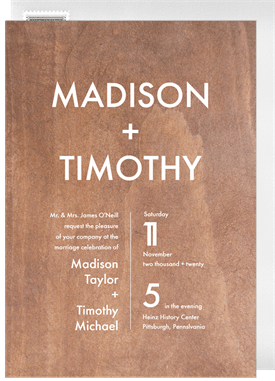 'Wood You Love Me' Wedding Invitation