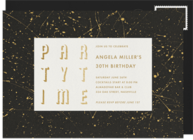 'Party Time Grid' Adult Birthday Invitation