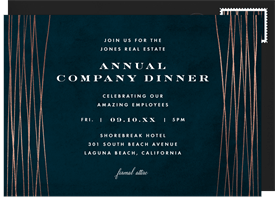 'Rose Gold Lines' Dinner Invitation