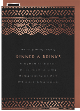 'Gilded Pattern' Dinner Invitation