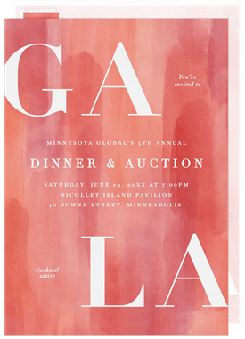 'Bold Watercolor Wash' Gala Invitation