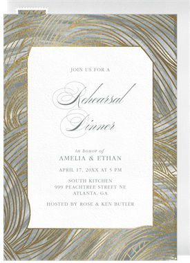 'Textured Waves' Rehearsal Dinner Invitation