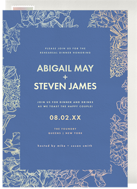'Iridescent Blooms' Rehearsal Dinner Invitation