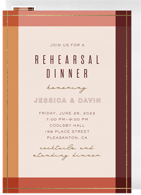 'Trendy Tones' Rehearsal Dinner Invitation