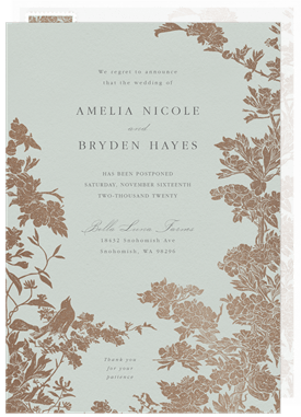 'Vintage Floral Frame' Cancel / Postpone an Event Invitation