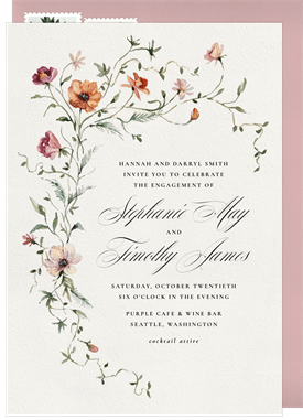 'Trailing Blooms' Party Invitation