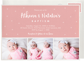 'Twinkly Little Stars' Baptism Invitation