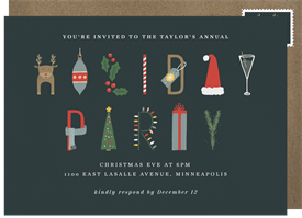 'Festive Party Icons' Christmas Party Invitation