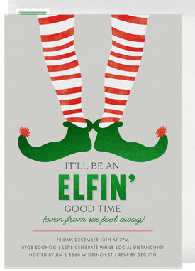 'Elfin' Good Time' Social Distancing Invitation