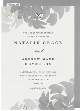 'Watercolor Floral Blooms' Wedding Invitation