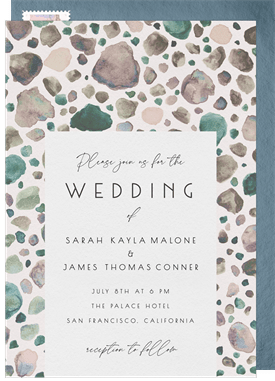 'Scattered Sea Glass' Wedding Invitation
