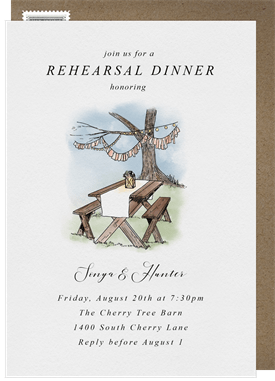 'Rustic Scene' Rehearsal Dinner Invitation