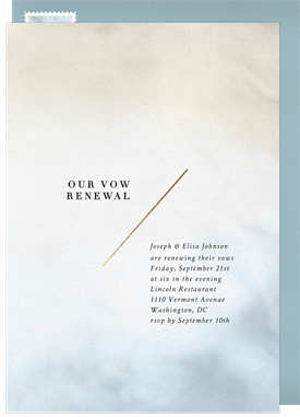 'Two Tone Watercolor Wash' Vow Renewal Invitation