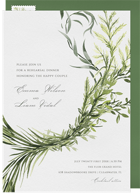 'Elegant Foliage' Rehearsal Dinner Invitation