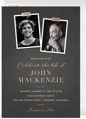'Scrapbook' Memorial Invitation