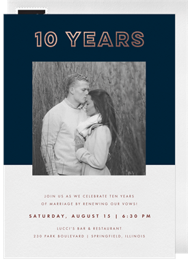 'Bronze Statement' Vow Renewal Invitation