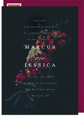 'Dark Bouquet' Wedding Invitation