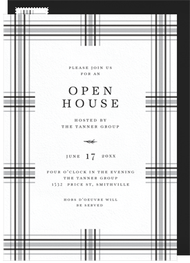 'Preppy Plaid' Open House Invitation