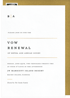 'Modern Type' Vow Renewal Invitation