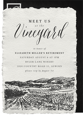 'Vineyard Sketch' Retirement Invitation
