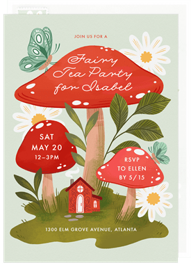 'Happy Toadstools' Kids Birthday Invitation