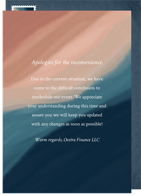 'Go With the Flow' Cancel / Postpone an Event Announcement