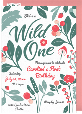 'Wild Forest' Kids Birthday Invitation