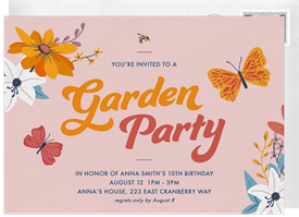 'Party in the Garden' Kids Birthday Invitation