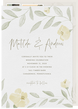 'Soft Watercolor Florals' Wedding Invitation