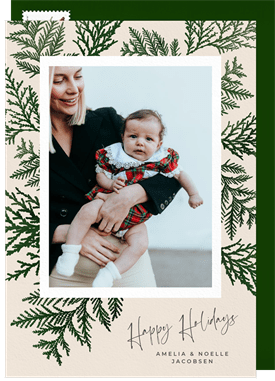 'Evergreen Laurels' Holiday Greetings Card