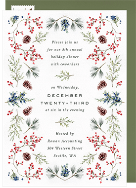 'Yuletide Border' Business Holiday Party Invitation