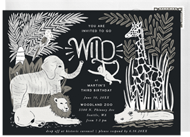 'Wild Zoo' Kids Birthday Invitation