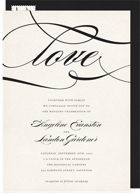 'Love Statement' Wedding Invitation