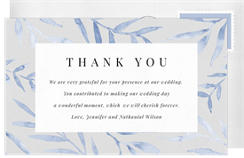 'Painterly Leaves' Wedding Thank You Note
