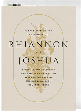 'Wildflowers Silhouette' Wedding Invitation