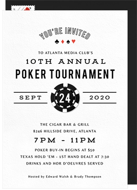 'Stacked Chips' Entertaining Invitation