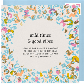 'Wild Times' Adult Birthday Invitation