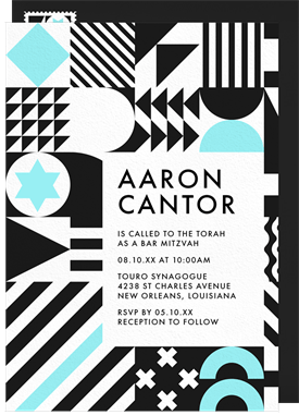 'Trendy Geometric' Bar Mitzvah Invitation
