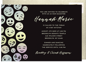 'Emojis' Bat Mitzvah Invitation