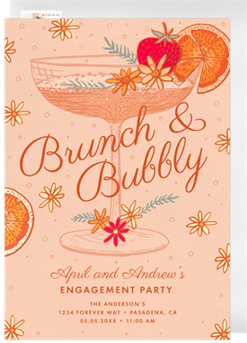 'Delightful Champagne Coupe' Party Invitation