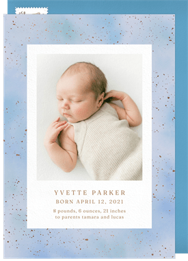 'Bronzed Speckles' Birth Announcement