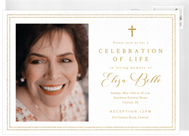 'Classic Grace Photo' Memorial Invitation