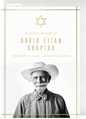 'Minimalist Star' Memorial Invitation