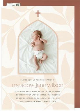 'Cathedral Window' Baptism Invitation