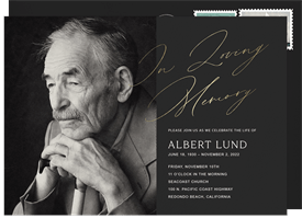 'Scripted Memory' Memorial Invitation
