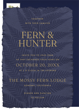 'Pressed Fern' Wedding Invitation