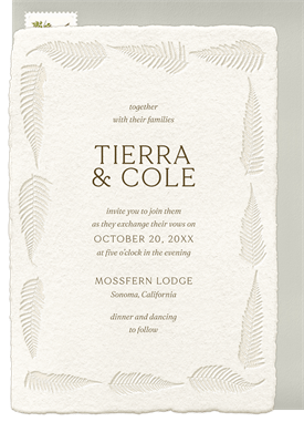 'Tonal Ferns' Wedding Invitation
