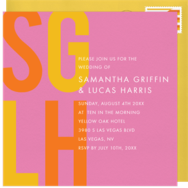 'Center Stage Initials' Wedding Invitation